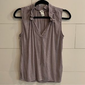 H&M Blush Lavender Sleeveless Swiss Dot Stye Top